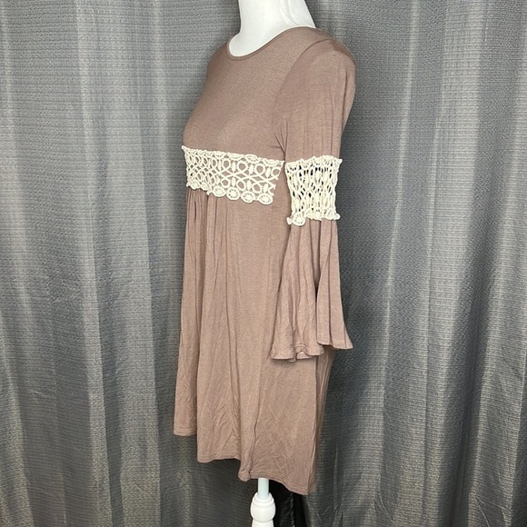 POMELO LARGE BROWN & CREAM LONG SLEEVED BLOUSE - Picture 3 of 6